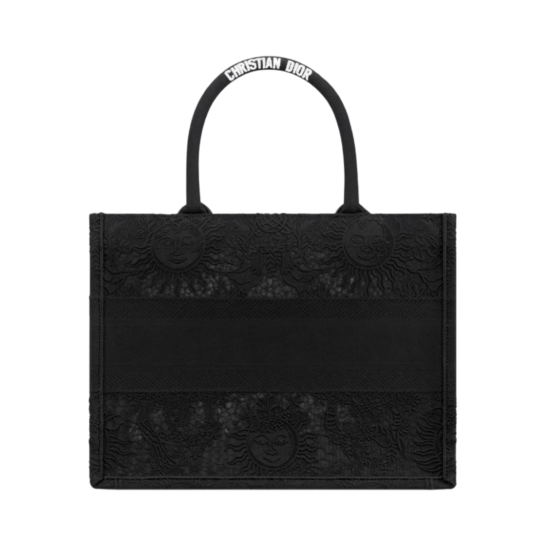 디올 미디움 북 토트 트왈 드 주이 쏠레이 마크라메 자수 블랙(Dior Medium Book Tote Toile de Jouy Soleil Macrame Embroidery Black) - 3