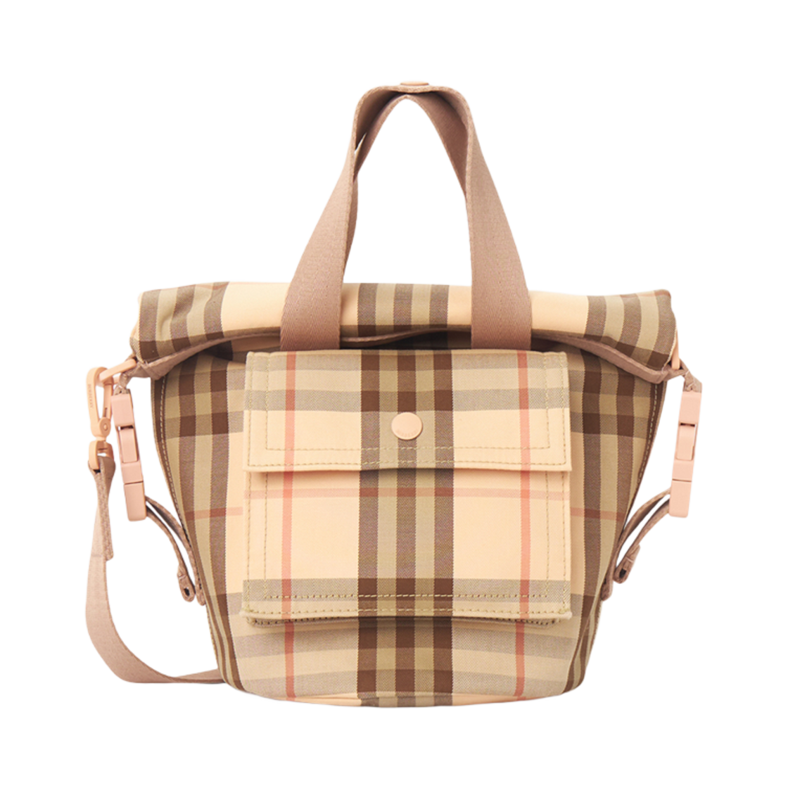 8100227 (Kids) Burberry Check Tote Bag Coral