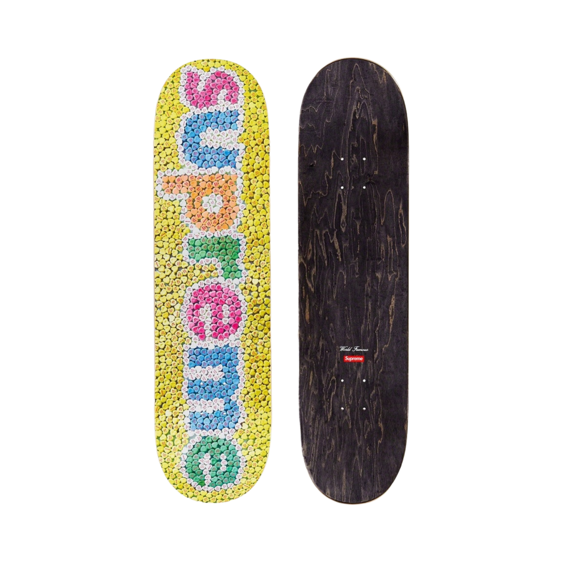 슈프림 캔디 하트 스케이트보드 옐로우 - 23SS(Supreme Candy Hearts Skateboard Deck Yellow - 23SS) - 1