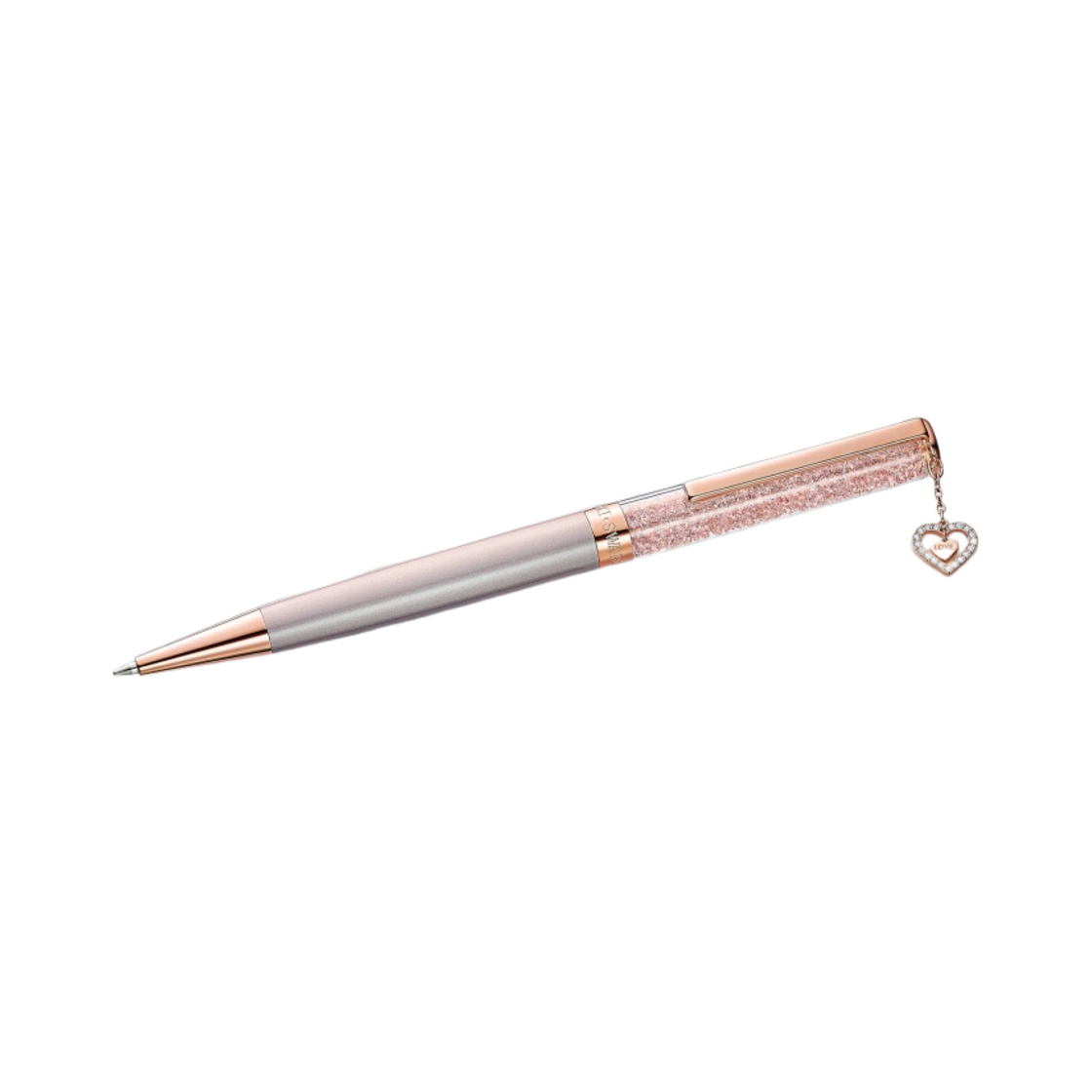 5527536 Swarovski Crystalline Ballpoint Pen Heart Rose Gold Tone Pink Lacquered Rose Gold Tone Plated