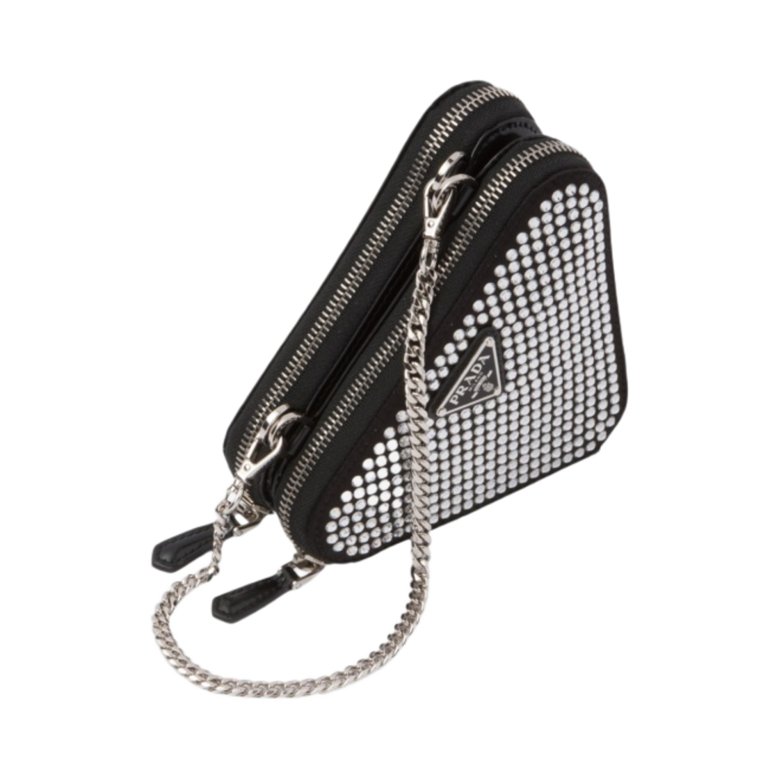 프라다 엠벨리시드 사틴 레더 미니 파우치 크리스탈(Prada Embellished Satin Leather Mini Pouch Crystal) - 2
