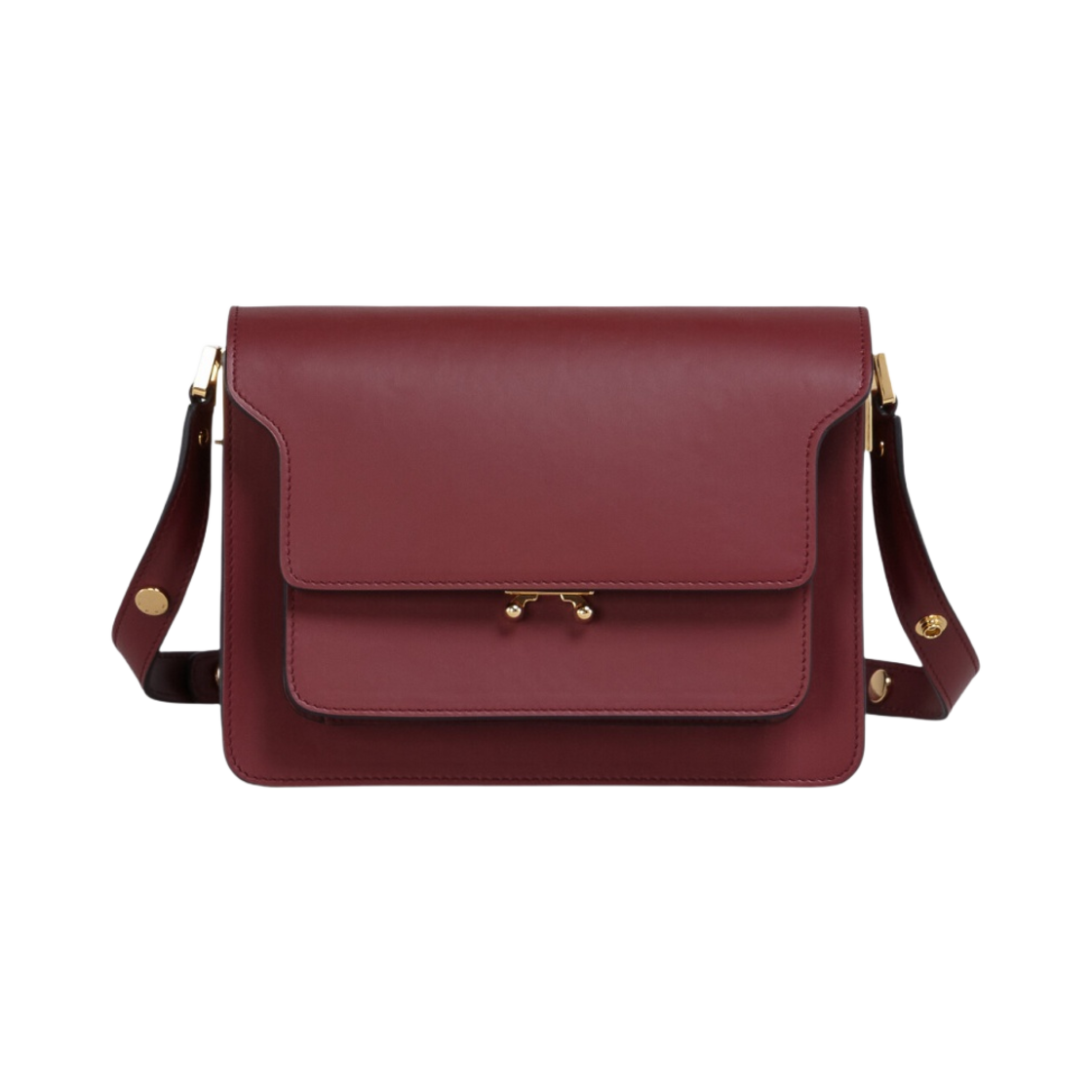 SBMPN09NO1-LV583-ZR80N Marni Calfskin Medium Trunk Bag Black Cherry