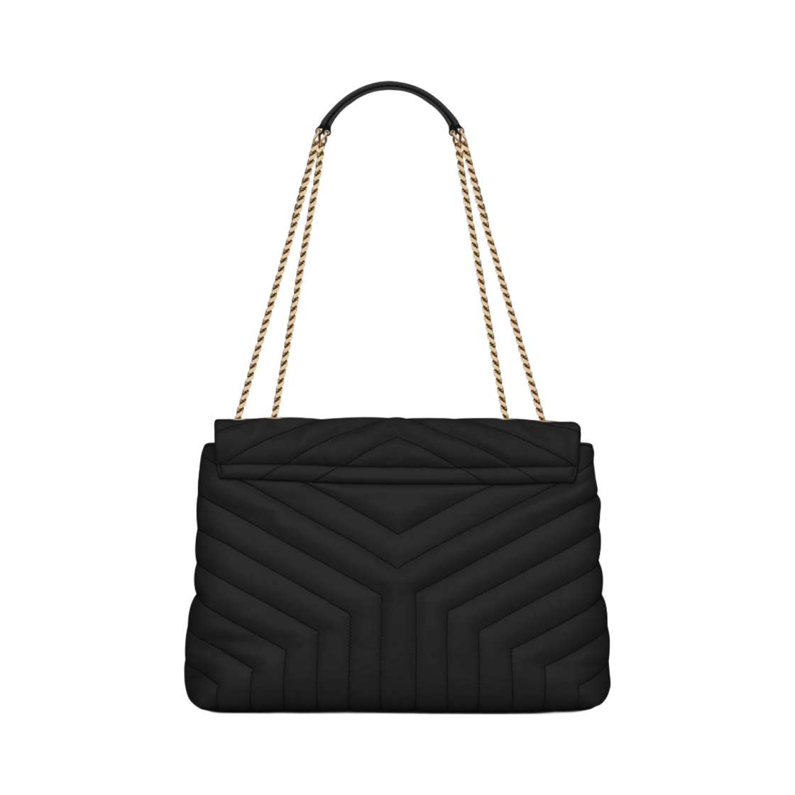 생로랑 마틀라세 Y 레더 브론즈 모노그램 루루 미디움백 블랙(Saint Laurent Bronze Monogram Loulou Medium Bag in Matelasse Y Leather Black) - 5