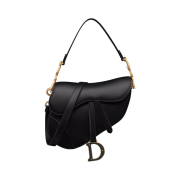 Dior Saddle Bag Strap Black Smooth Calfskin