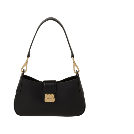 5BC151-2AIX-F0002 Miu Miu Leather Hobo Bag Black