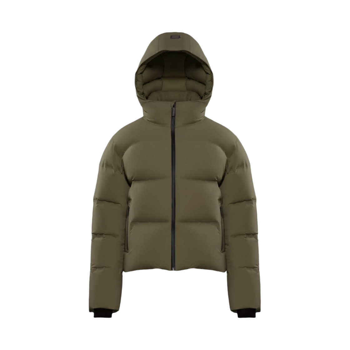 84729 (W) Aritzia The Super Puff Shorty Waterproof Japanese Rainstop Goose Down Puffer Jacket Gunmetal Green