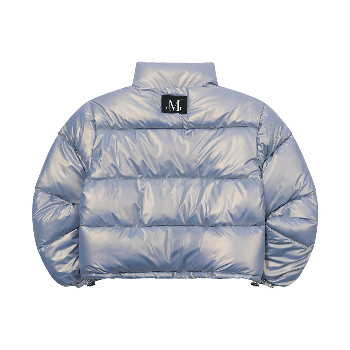 무센트 샤니 레더 와펜 글로시 크롭 패딩 실버(MUCENT Shannie Leather Wapen Glossy Crop Padding Silver)