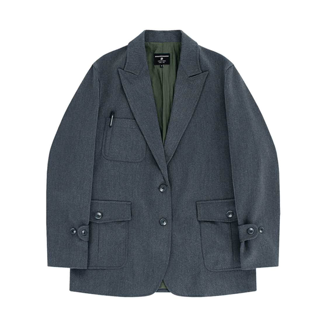 FW23JSJ052GY Hongwoosung Loosed Single Workwear Jacket Gray