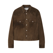 Tonywack Suede Cropped Western Jacket Olive Brown