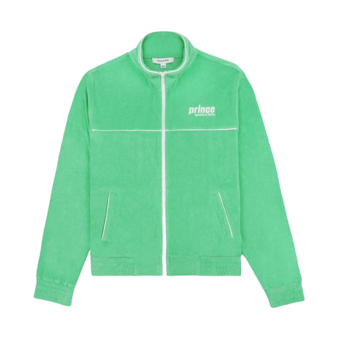 JA004S414PC Sporty & Rich x Prince Sporty Terry Track Jacket Clean Mint White