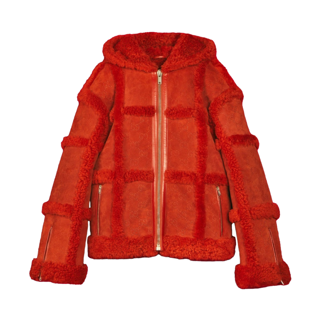팔라스 x 구찌 올오버 GG 엠보싱 셔링 자켓 레드 - 22FW(Palace x Gucci Shearling Jacket with Allover GG Embossing Red - 22FW) - 1