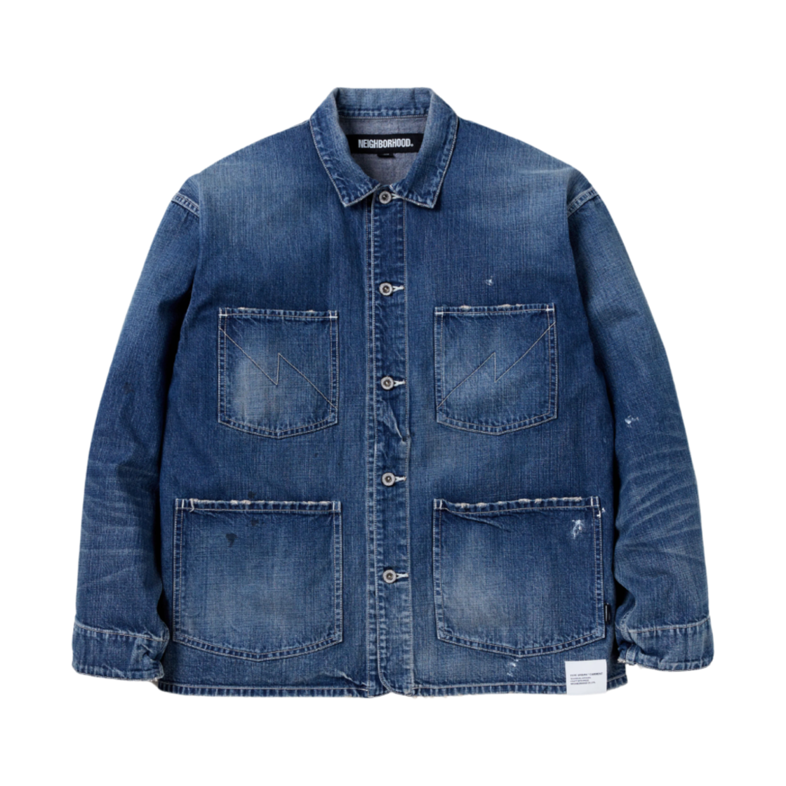 242SPNH-JKM02 Neighborhood Washed Coverall Jacket Indigo