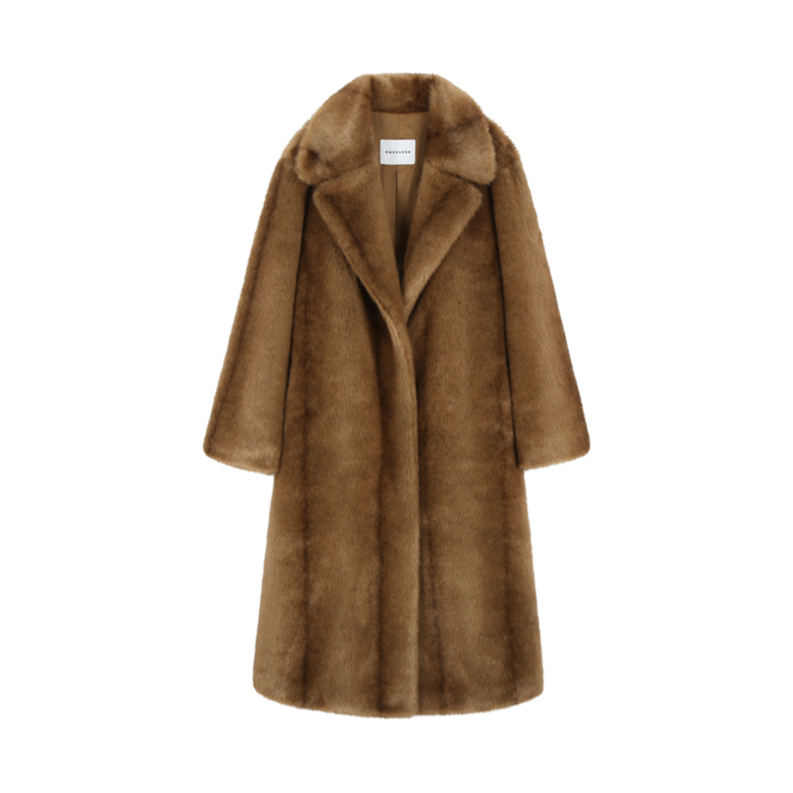 해브레스 프레이 맥시 퍼 코트 카멜(Haveless Frey Maxi Fur Coat Camel)