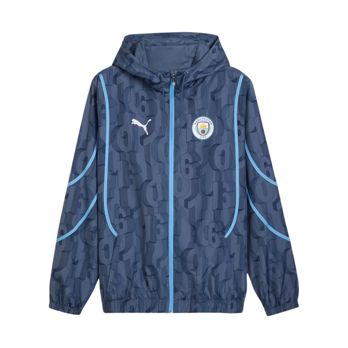 777580-22 Puma Manchester City Prematch Woven Jacket Inky Blue
