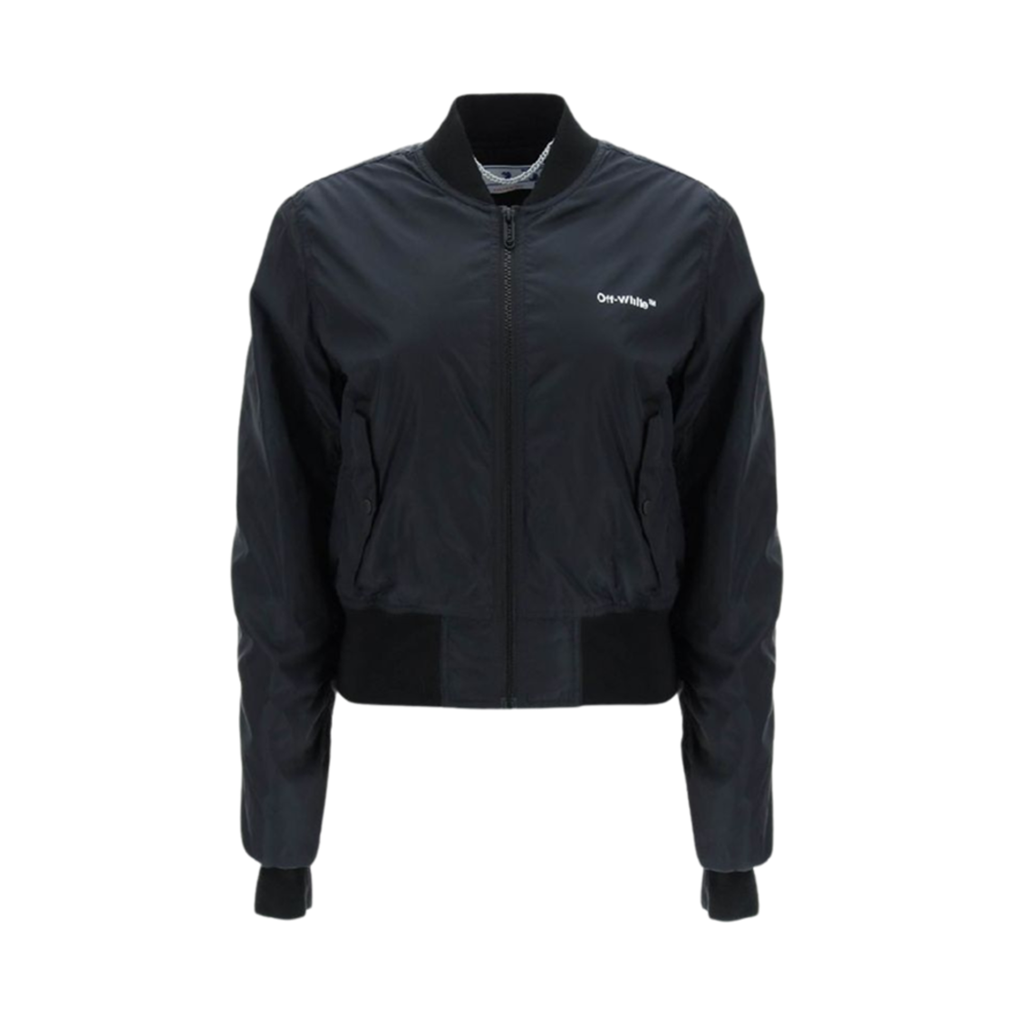 (W) 오프화이트 디아그 로고 나일론 봄버 자켓 블랙((W) Off-White  Diag Logo Nylon Bomber Jacket Black)