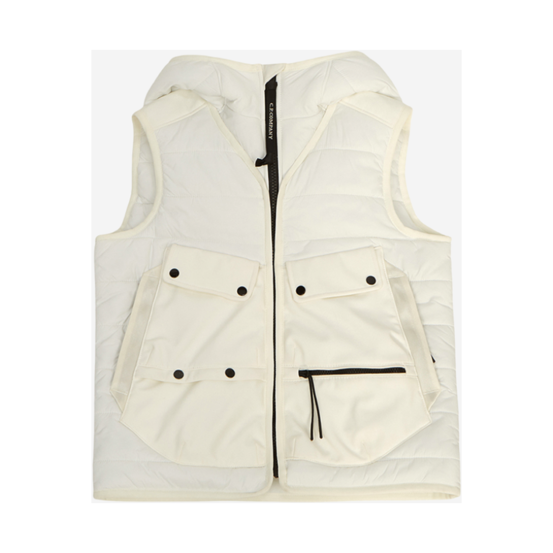 15CKOW004B006097M103 (Kids) C.P. Company U16 Shell-R Mixed Goggle Vest Gauze White - 23FW