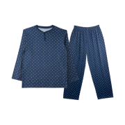 [3% 적립] Aone Unisex Mini Dot Round Pajamas Set Dot Navy