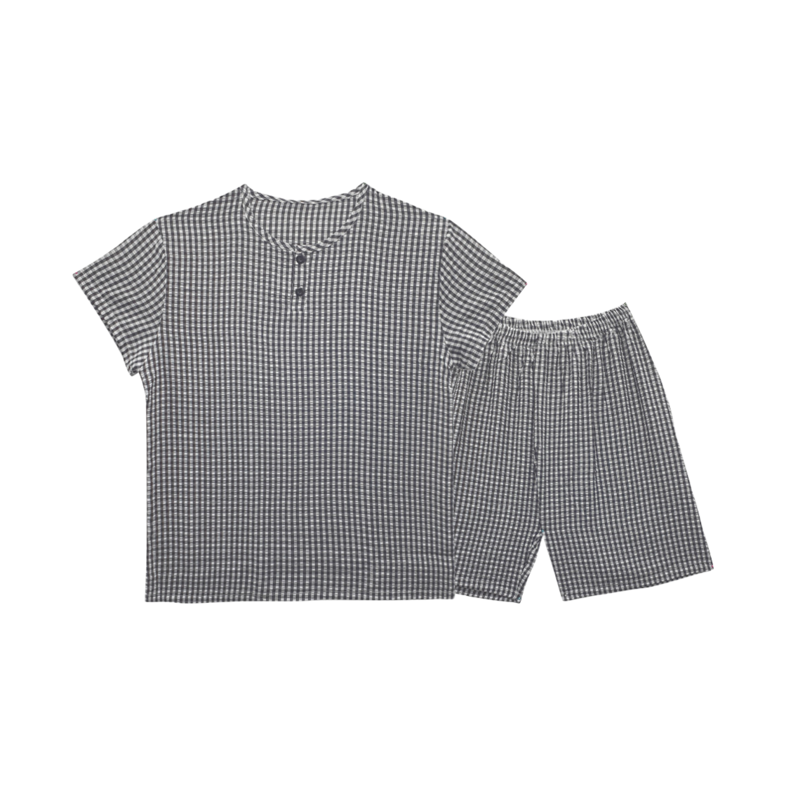 A-CO-SS-BK-M Aone Cool Emboss Short Sleeve Pajamas Set Black