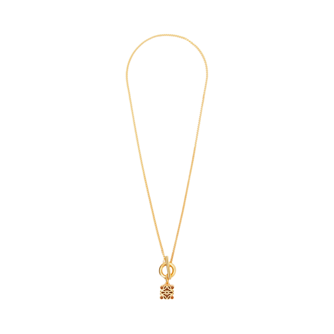 (W) 로에베 아나그램 펜던트 스털링 실버 골드((W) Loewe Anagram Pendant in Sterling Silver Gold) - 1