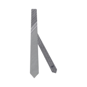 Dior Silk Oblique Stripe Tie Deep Grey Light Grey