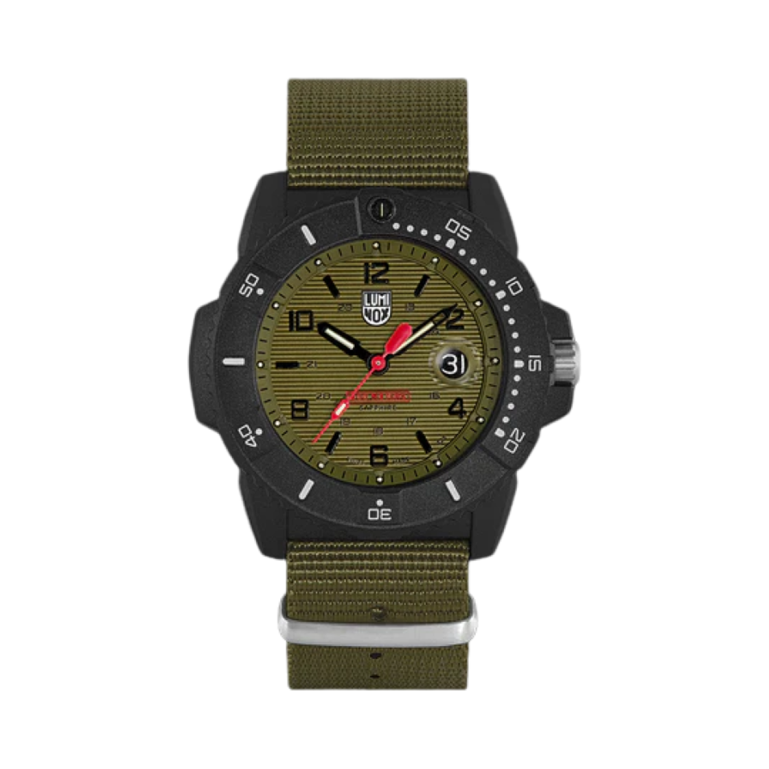루미녹스 3600 시리즈 45mm 위빙 제뉴인 러버 카키 그린 블랙(Luminox 3600 Series 45mm Webbing Genuine Rubber Khaki Green Black) - 1