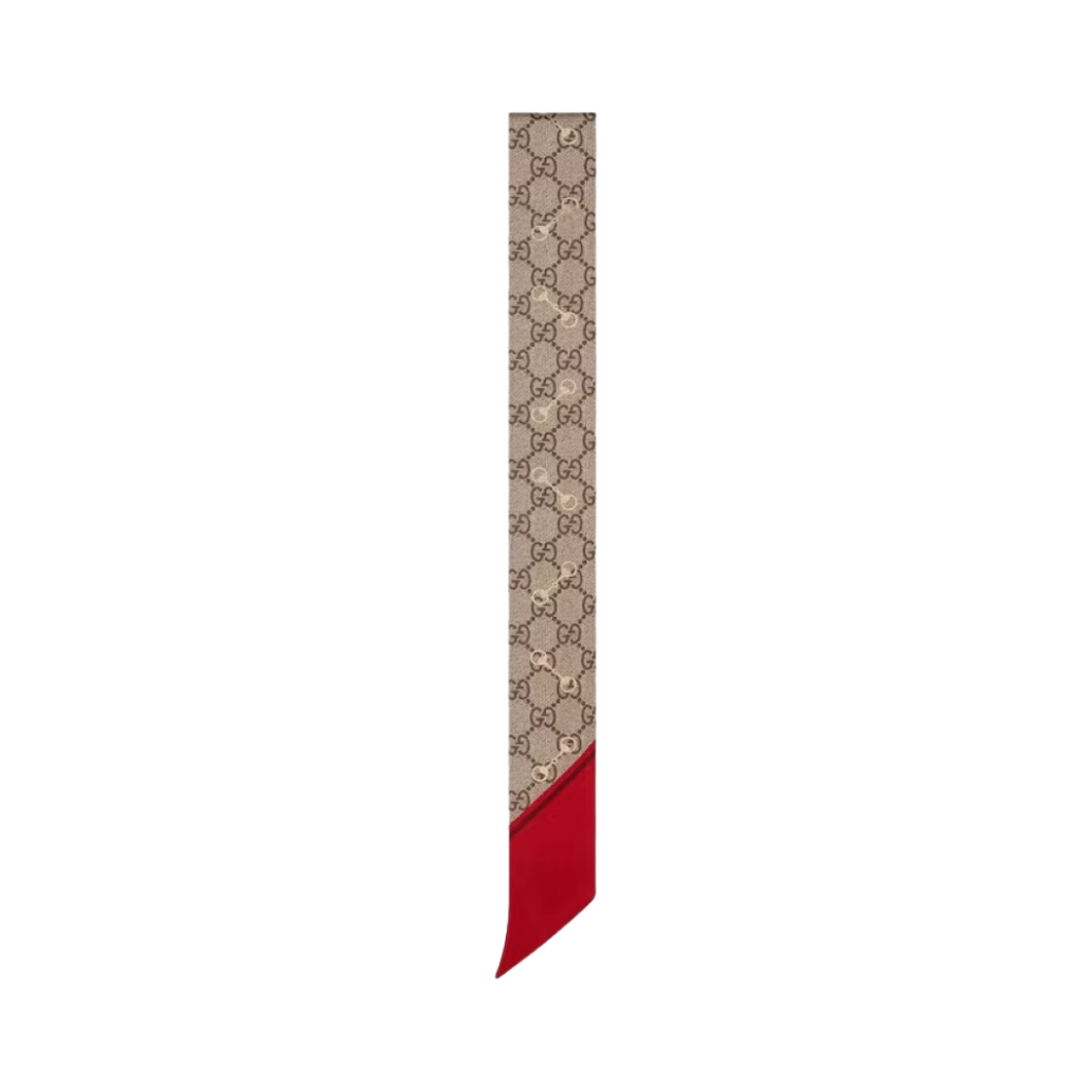 (W) 구찌 GG 프린트 홀스빗 실크 넥 보우 베이지 에보니((W) Gucci GG Print with Horsebit Silk Neck Bow Beige Ebony) - 1