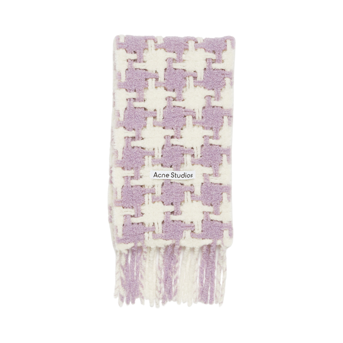 CA0153-AFF Acne Studios Houndstooth Muffler Lilac White