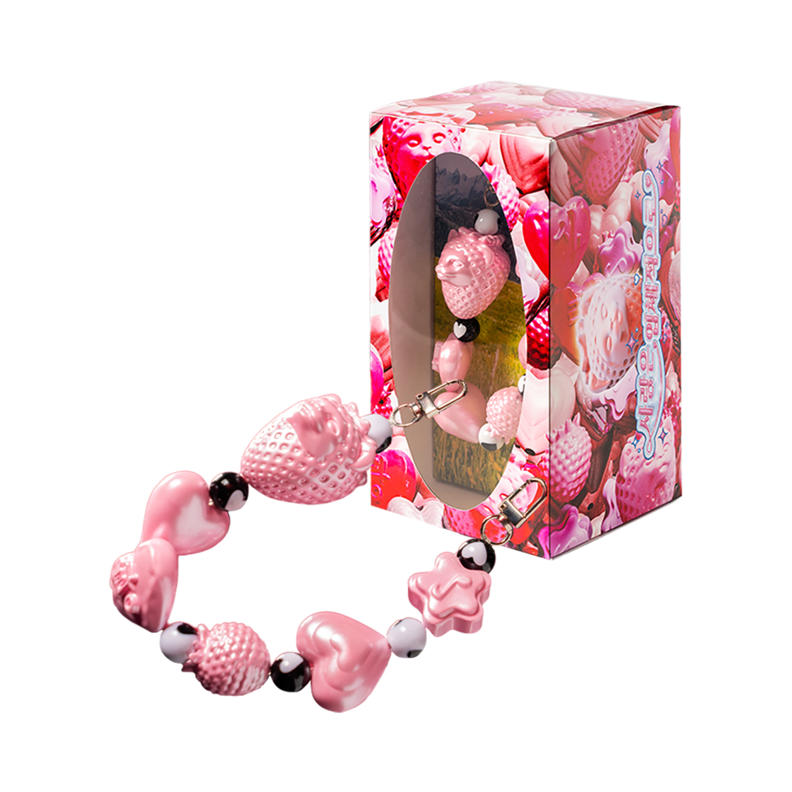 ARTBSUR0002 [3% 적립] Print Bakery SURIN, Mojo Mojo Strap Keyring Pink