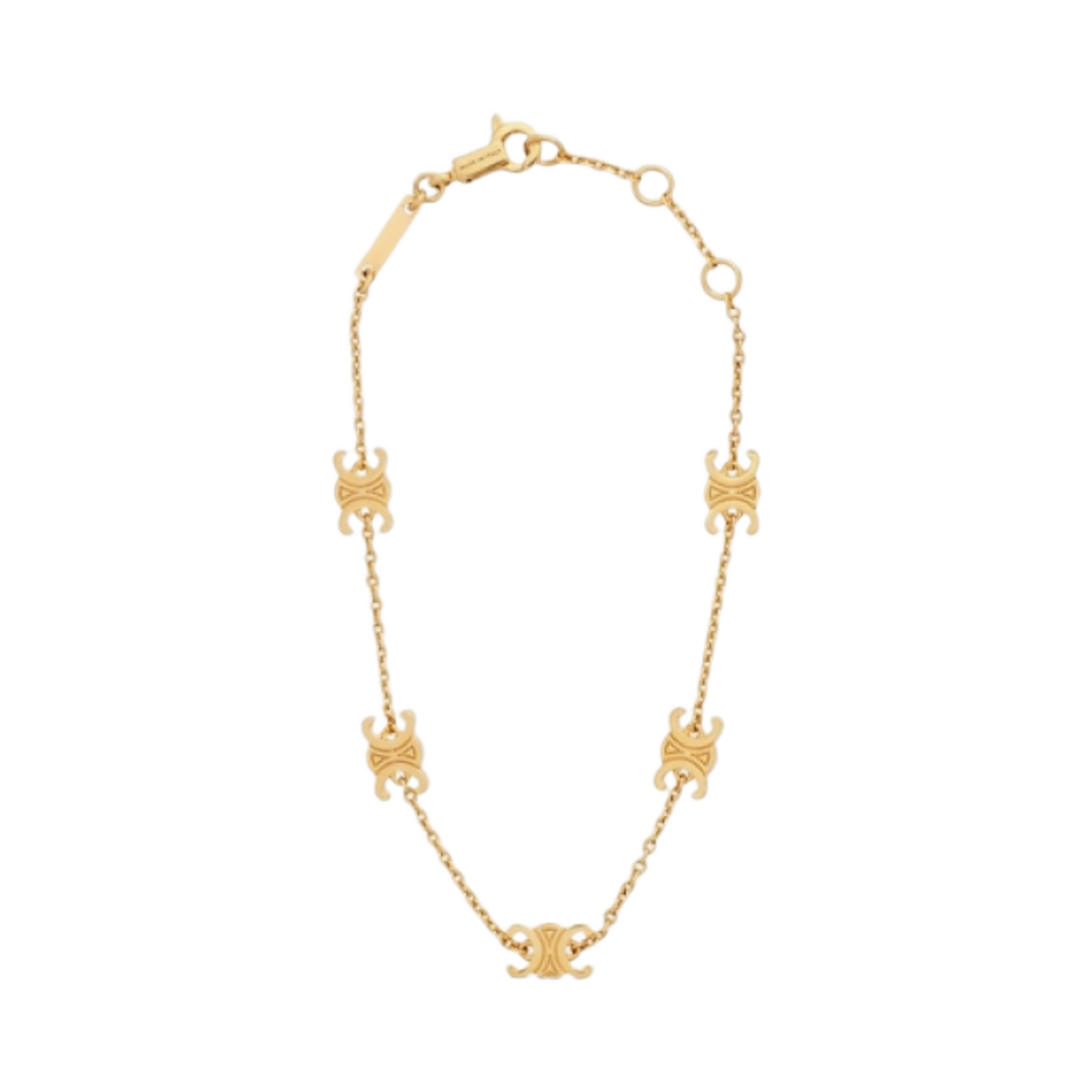 (W) 셀린느 브래스 골드 피니쉬 트리옹프 미니 브레이슬릿 골드((W) Celine Triomphe Mini Bracelet in Brass with Gold Finish Gold)
