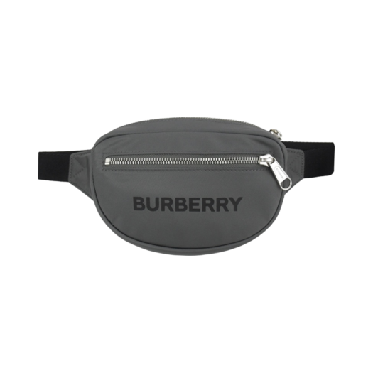 Burberry Cannon Logo Nylon Belt Bag Grey