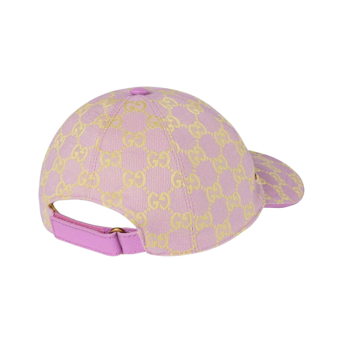 (W) 구찌 GG 캔버스 베이스볼 햇 라일락 옐로우((W) Gucci GG Canvas Baseball Hat Lilac Yellow) - 3