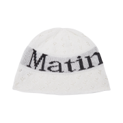 (W) Matin Kim Matin Logo Crochet Beanie White