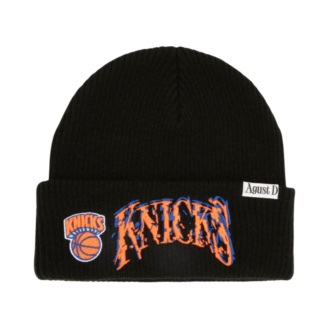 미첼앤네스 x 슈가 글리치 커프 니트 뉴욕 닉스 블랙(Mitchell & Ness x Suga Glitch Cuff Knit New York Knicks Black)