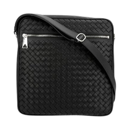 Bottega Veneta Intrecciato Leather Crossbody Bag Black