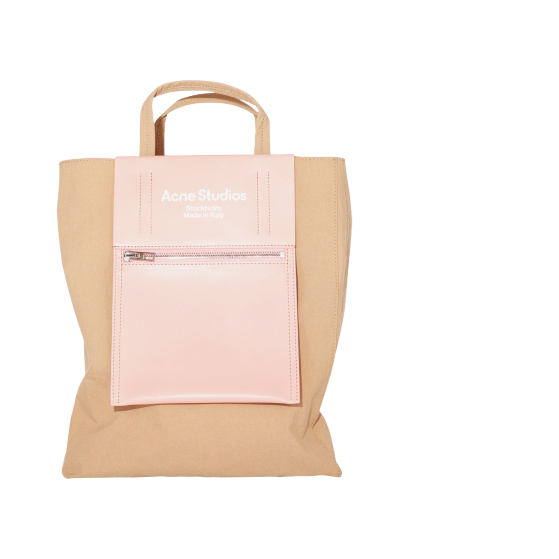 C10069-AEV Acne Studios Baker Out Medium Tote Bag Brown Pink