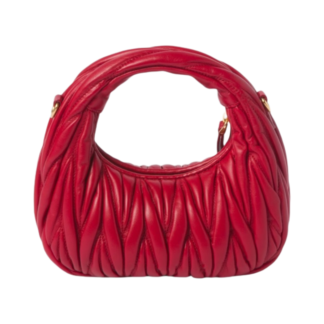 미우 미우 완더 마테라쎄 나파 가죽 호보 미니백 레드(Miu Miu Wander Matelasse Nappa Leather Hobo Mini Bag Red) - 2