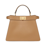 Fendi Peekaboo Iseeu Small Leather Bag Sand