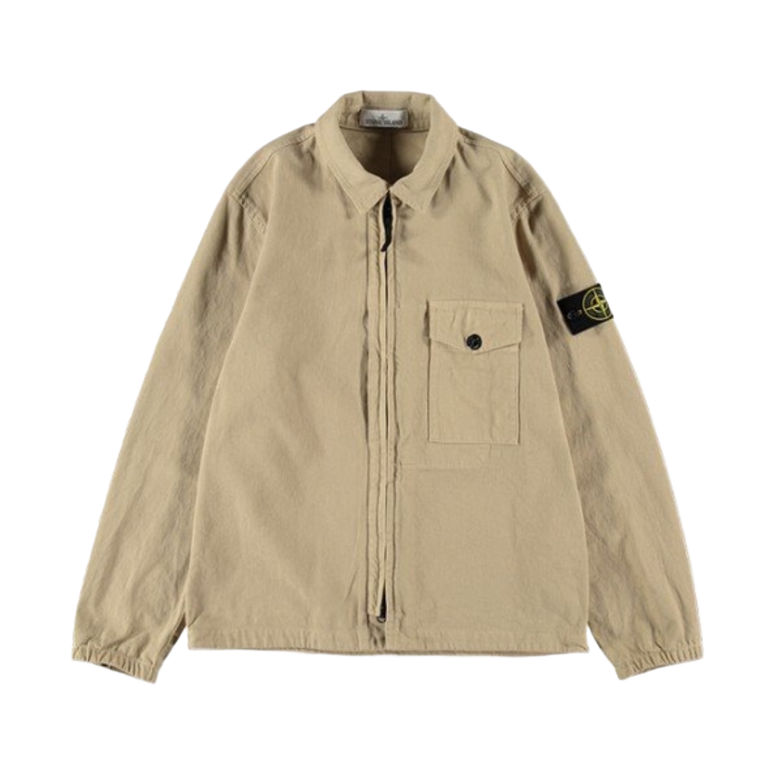 스톤 아일랜드 10704 텍스쳐드 브러쉬드 리사이클 코튼 오버셔츠 에크루 - 21FW(Stone Island 10704 Textured Brushed Recycled Cotton Overshirt Ecru - 21FW) - 1