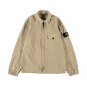 Stone Island 10704 Textured Brushed Recycled Cotton Overshirt Ecru - 21FW