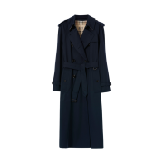 (W) Burberry Waterloo Heritage Trench Coat Coal Blue