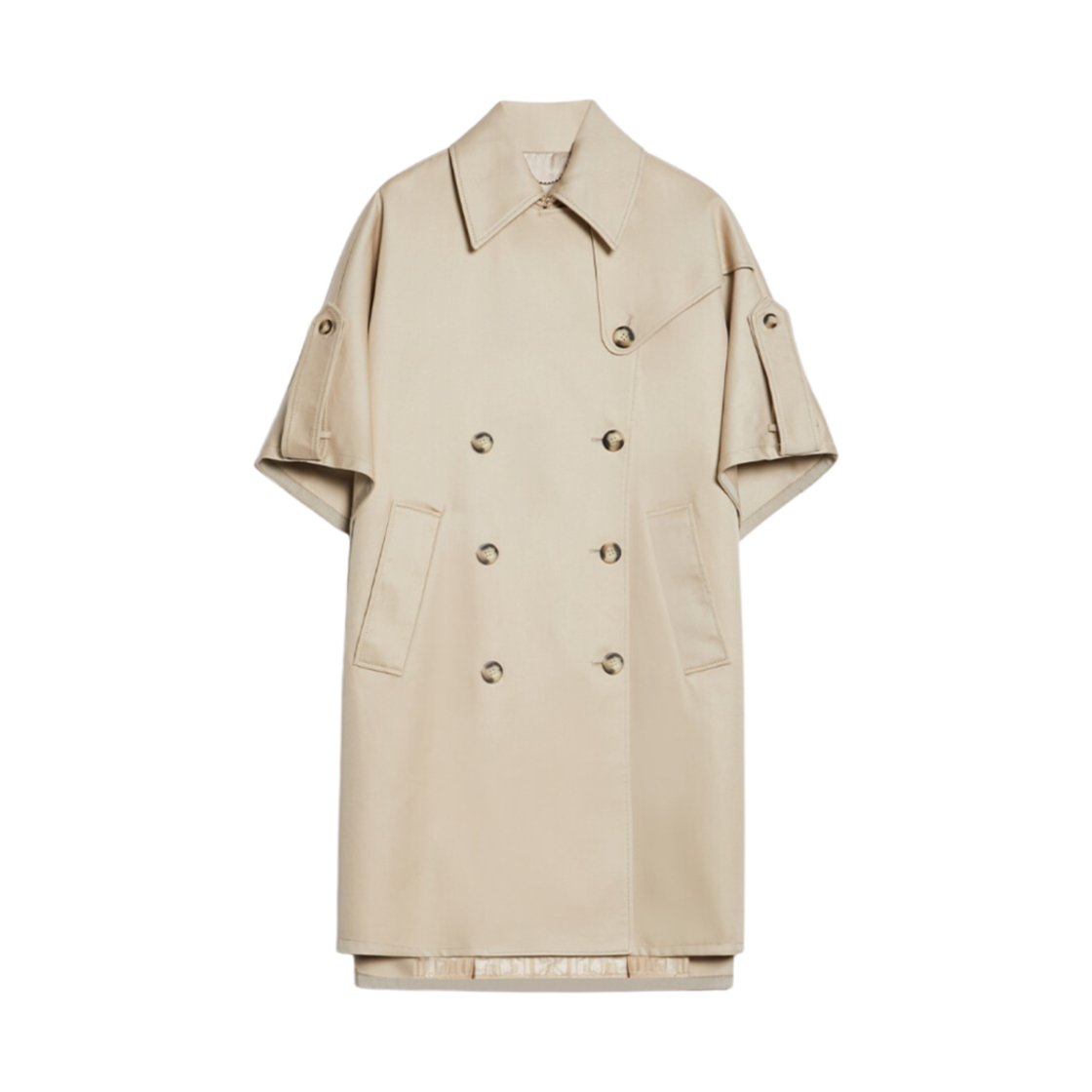 (W) 막스마라 프레드 액세서리 방수 개버딘 케이프 샌드((W) Max Mara Fred Accessori Water-Repellent Gabardine Cape Sand) - 1