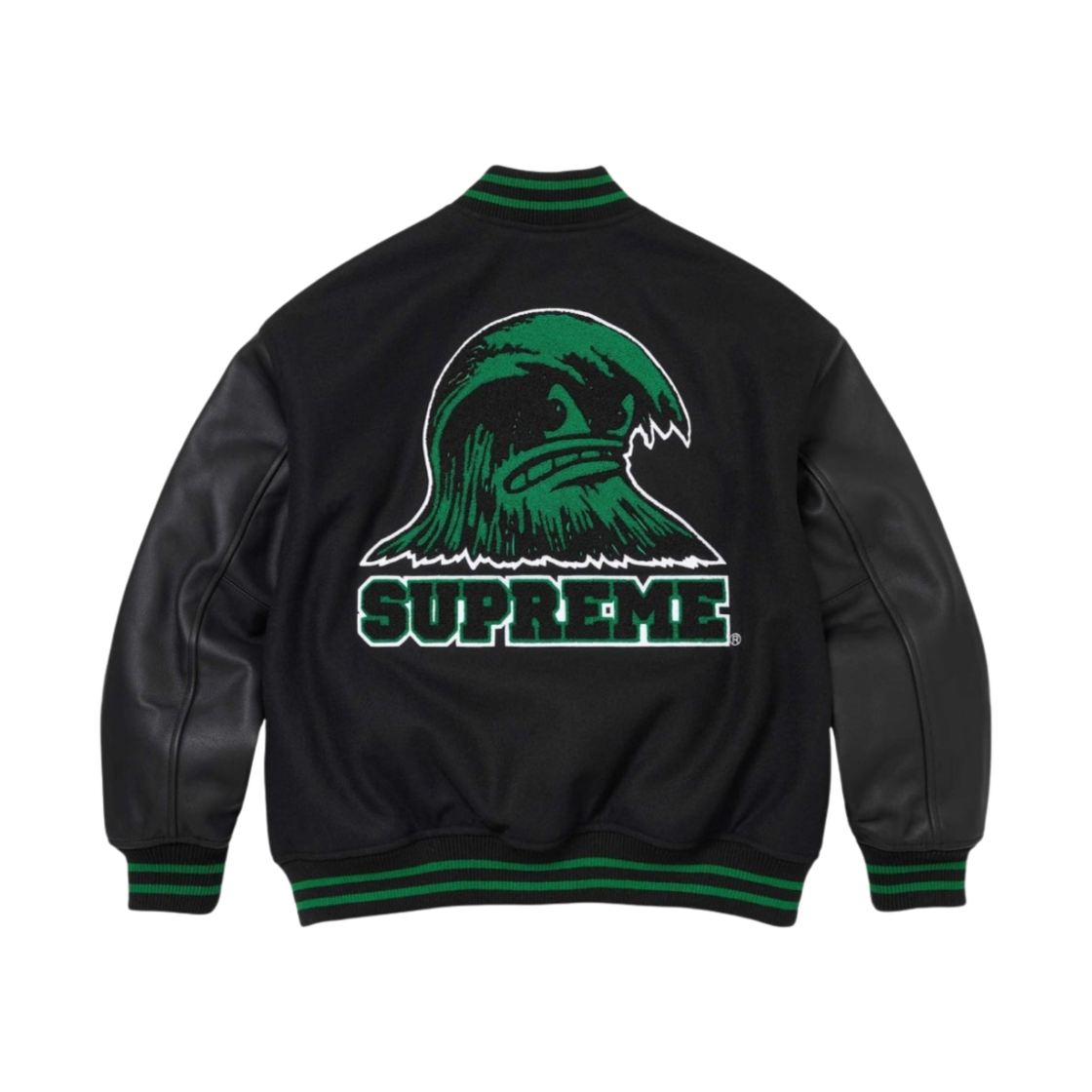 슈프림 웨이브 바시티 자켓 블랙 - 24SS(Supreme Wave Varsity Jacket Black - 24SS)