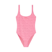 (W) Versace Allover Towel Swimsuit Pink