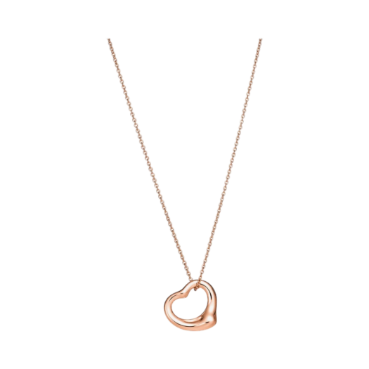 Tiffany & Co. Elsa Peretti Open Heart Pendant 16mm Small Rose Gold