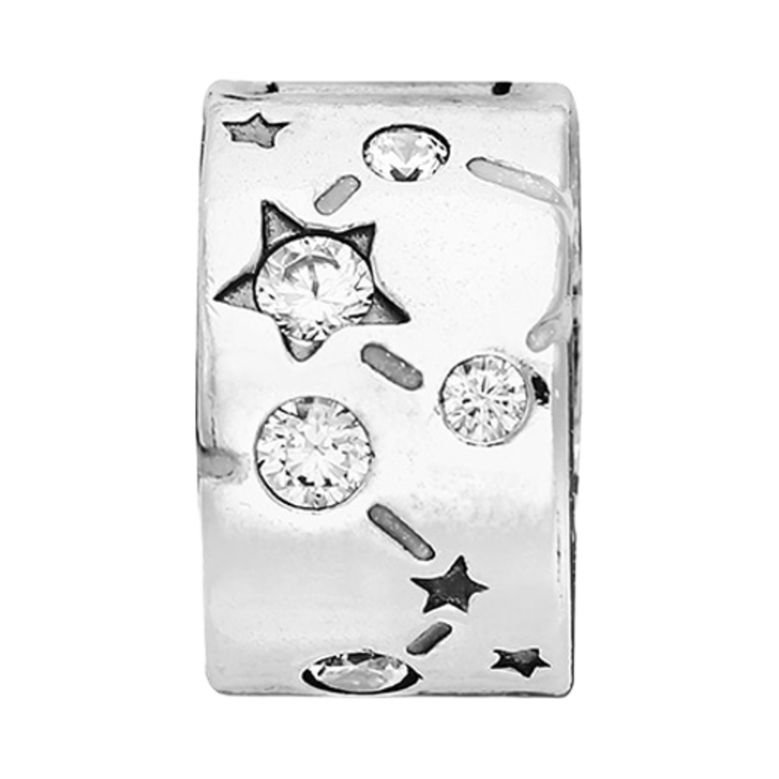 (W) 판도라 스타 & 갤럭시 클립 참 스털링 실버 클리어((W) Pandora Stars & Galaxy Clip Charm Sterling Silver Clear) - 1