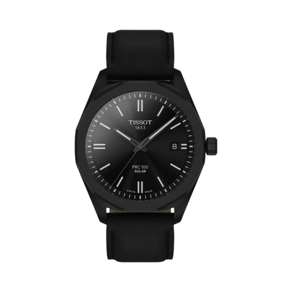 티쏘 PRC 100 솔라 쿼츠 39mm 레더 블랙(Tissot PRC 100 Solar Quartz 39mm Leather Black)