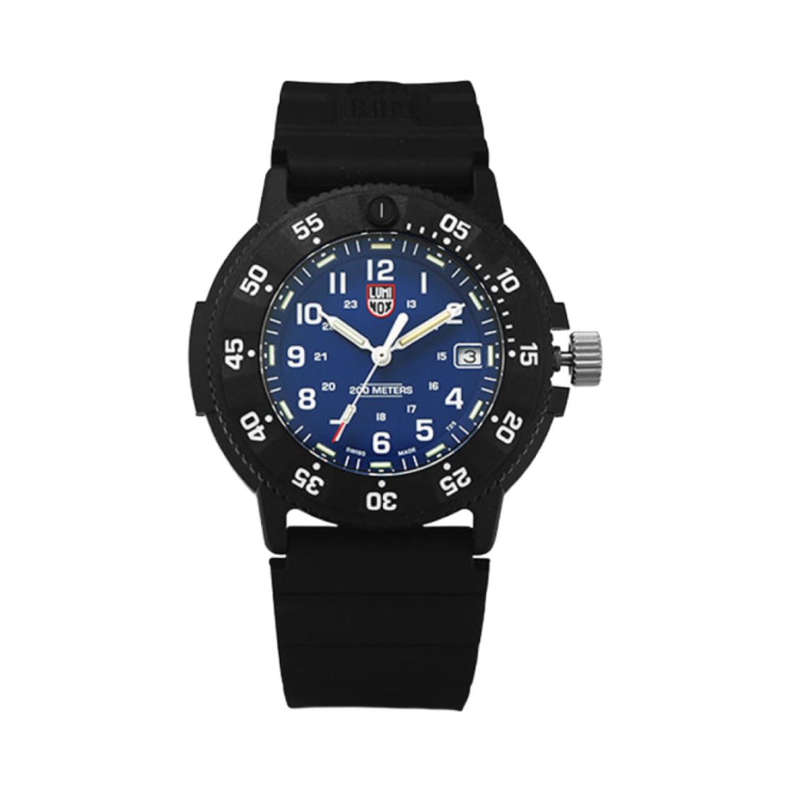 루미녹스 오리지널 네이비씰 EVO 밀리터리 43mm 제뉴인 러버 블랙 블루(Luminox Original Navy Seal EVO Military 43mm Genuine Rubber Black Blue)