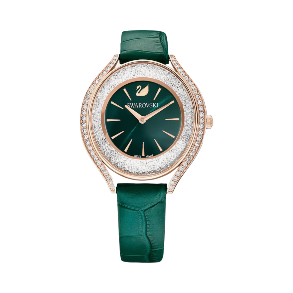 5644078 (W) Swarovski Crystalline Aura Watch Green Rose Gold