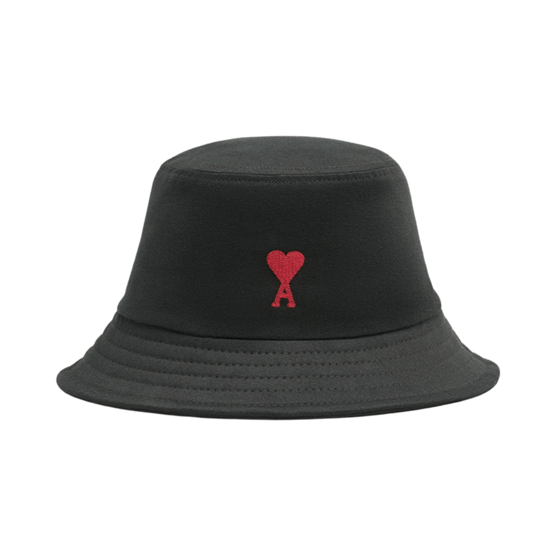 UHA246-AW0041-001 AMI de Coeur Embroidery Cotton Bucket Hat Black