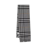 Burberry Contrast Check Cashmere Muffler Grey Charcoal